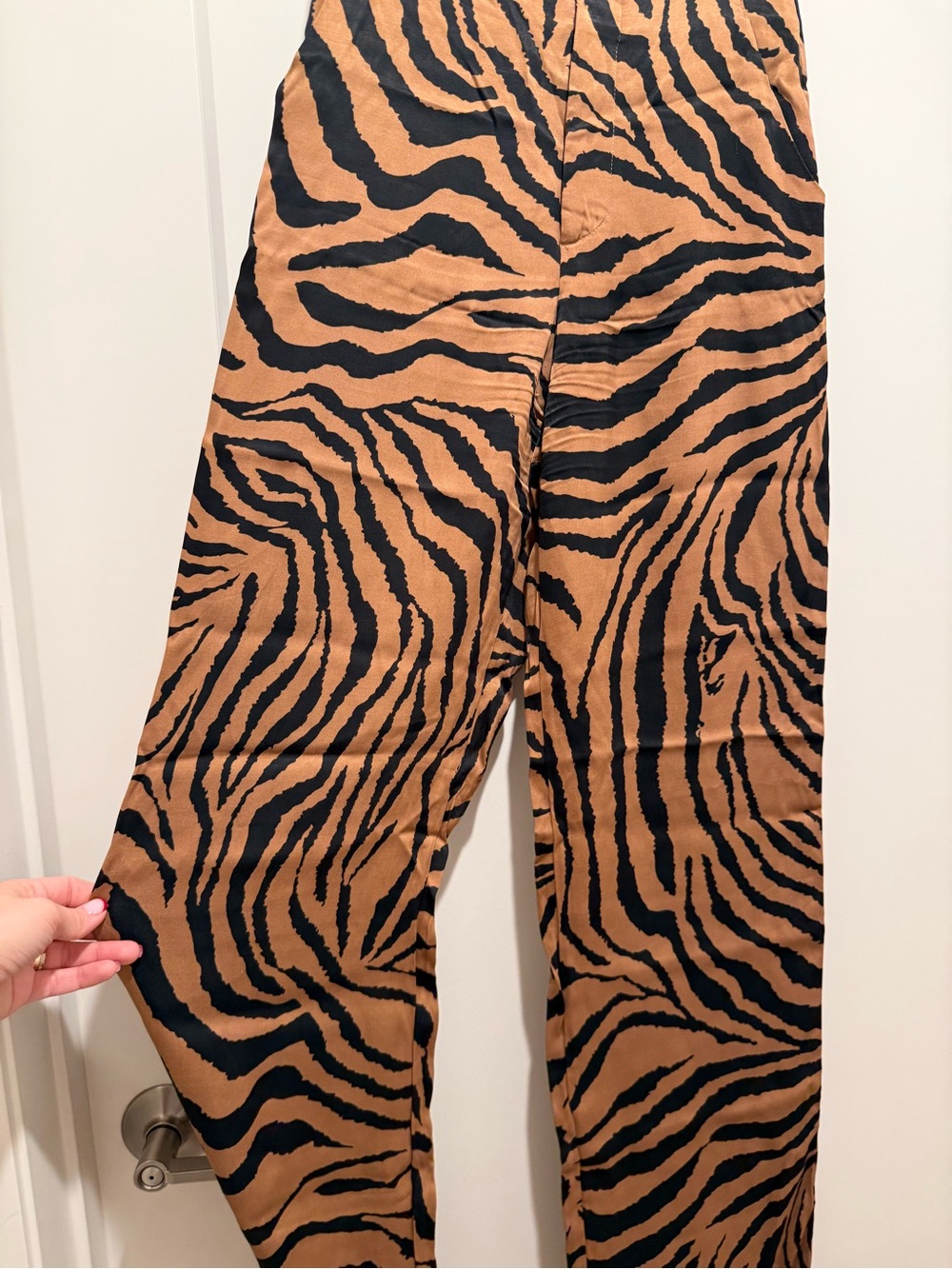 Zara Brown and Black Zebra-Print Trousers